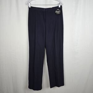 Dressbarn Comfort Waist Dress Pants Women's 10 Blue Tummy Control NWT
